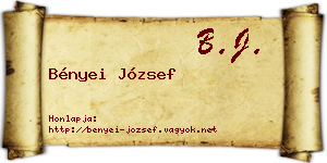 Bényei József névjegykártya
