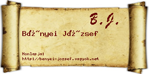 Bényei József névjegykártya